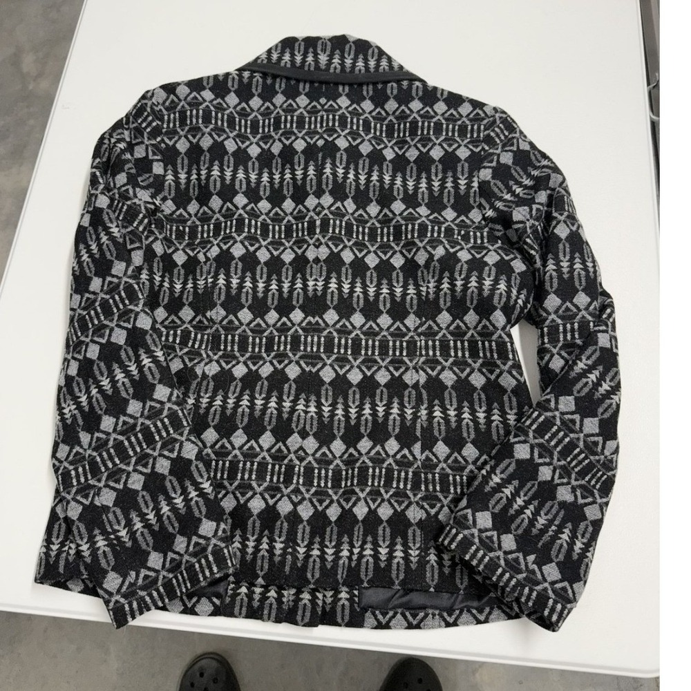 Pendleton Wool Jacket‎ Womens Large Black Grey Geometric aztec western Zip Front - Picture 6 of 6